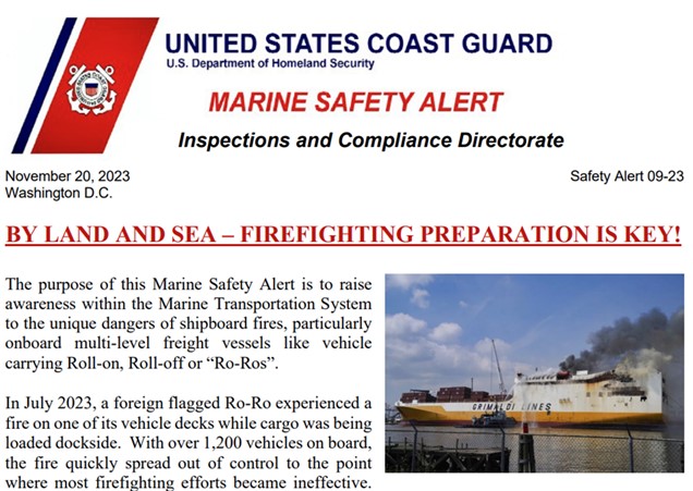 USCG: BY LAND AND SEA – FIREFIGHTING PREPARATION IS KEY!