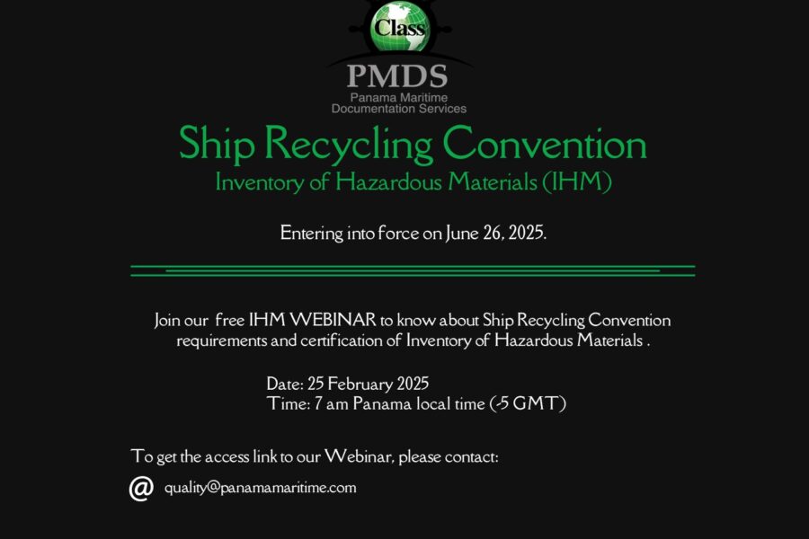 PMDS Webinar – Ship Recycling Convention